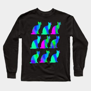 Neon Kitties! Long Sleeve T-Shirt